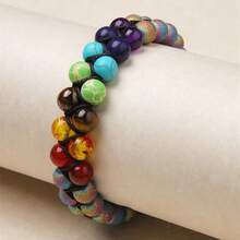 1 Miếng Nhiều màu Có thể điều chỉnh Bện Yoga Năng lượng Đá núi lửa Kết cườm Tình bạn Vòng tay , Thích hợp Đối với bờ biển Kỳ nghỉ Thiền Và Năng lượng Chữa bệnh Của phụ nữ Mặc hàng ngày - vòng tay pha lê - Xem 13