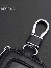 1pc Universal Car Key Protector Case, Smart Car Key Holder Storage Pouch, Suitable For Remote Control Key, Car Key Chain, Car Key Fob, Coin Purse, Metal Hook Keyring Wallet Zipper Bag, Keeps Your Car Keys ! Travel Accessory, Outdoor Gear - Black - View 8