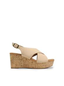 Women's Platform Wedge Sandals Comfortable Ankle Strap Sandals Casual Dressy Summer Shoes - 杏色 - 查看 10