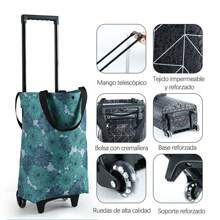 Carrito Para Mandado Compras Plegable Multiusos Resistente - Blanco - Ver 6