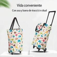 Carrito Para Mandado Compras Plegable Multiusos Resistente - Blanco - Ver 7