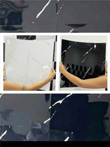 KIT COM 15 PLACAS MARMORE ADESIVAS ALTO BRILHO PAREDE E PISO - Branco - Visão 7