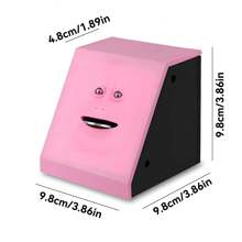 1個面部銀行存錢罐,猴臉造型罐,自動吃幣小豬存錢罐,新奇禮物玩具給孩子（不含電池,隨機顏色） - 平臉藍色 - 查看 3