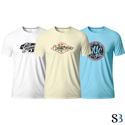 Kit 2 Camisetas Camisas Masculinas 100% Algodão Estampadas P ao GG