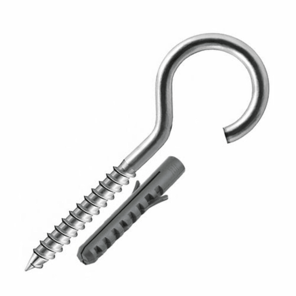 Gancho Com Bucha 25 Unidades Rede De Proteção 8mm