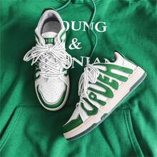 Nam Giày thể thao Hàng mới đến In thư Giải trí Giày thể thao , Đúng mốt Giày đế bệt - màu xanh lá - Xem 2