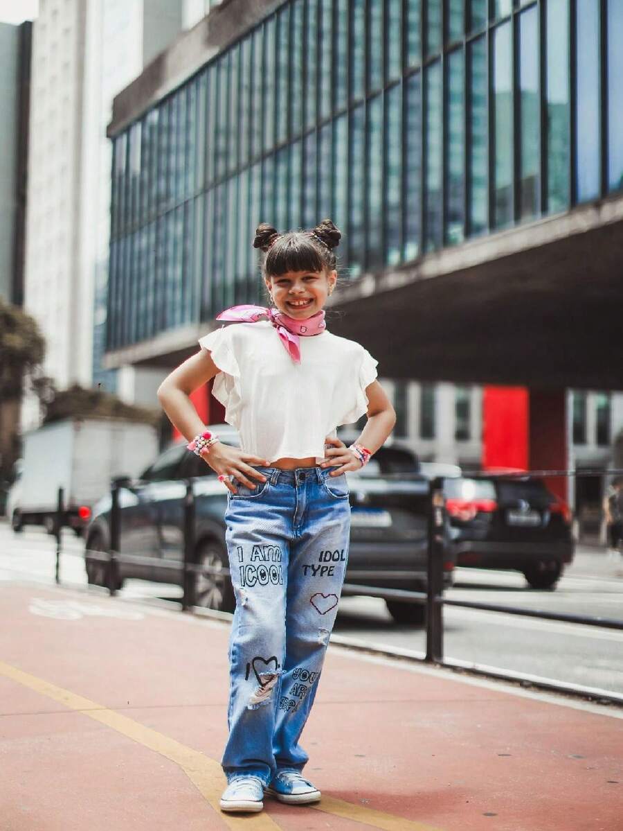 Tween Girls Jeans - 藍色 - 查看 1