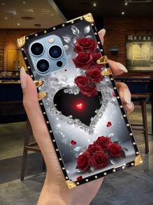 1个玫瑰花图案长方形品牌防摔时尚手机壳，国际版，非国内版 - 彩色 - 查看 6