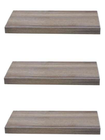3 Repisas Flotantes Minimalistas Melamina Vintage 30x15 Color Gris Claro