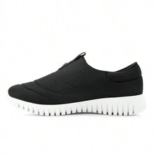 Usaflex Women Wedge Sneakers - 黑色/白色 - 查看 2