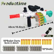 裝備彈帶的玩具槍 M416泡沫爆破槍,逼真的狙擊步槍配備18顆nerf彈頭和18個彈殼,兒童玩具槍禮物 - 白色 - 查看 2