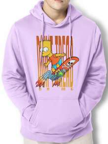 Men Hoodies - 中紫紅色 - 查看 1