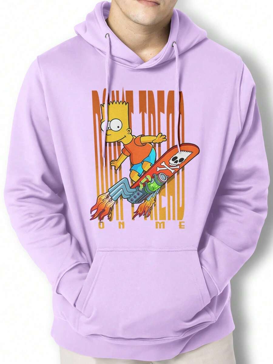 Men Hoodies - 中紫紅色 - 查看 1