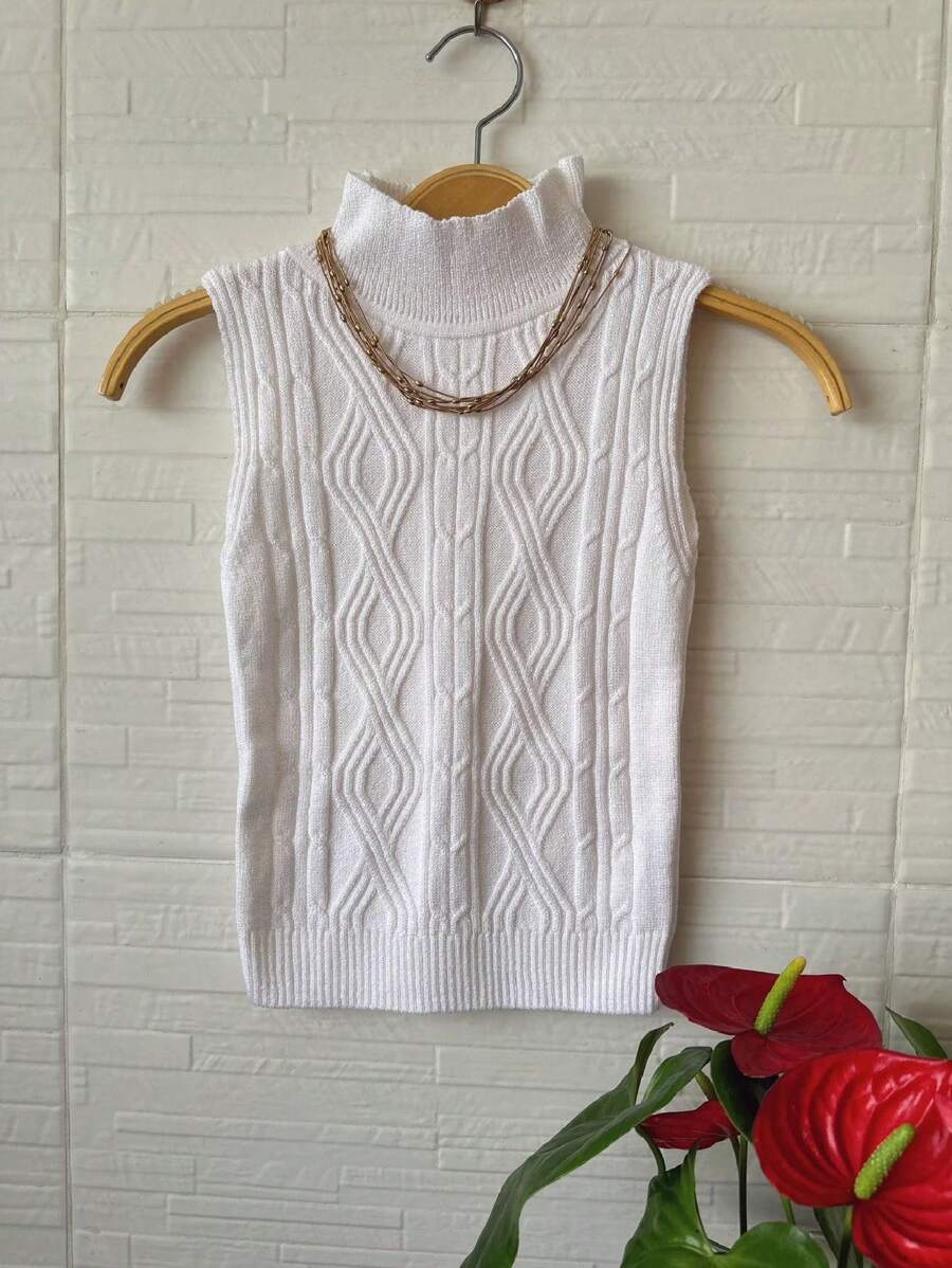 Women Knit Tops - trắng - Xem 1
