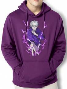 Men Hoodies - 紫色 - 查看 1