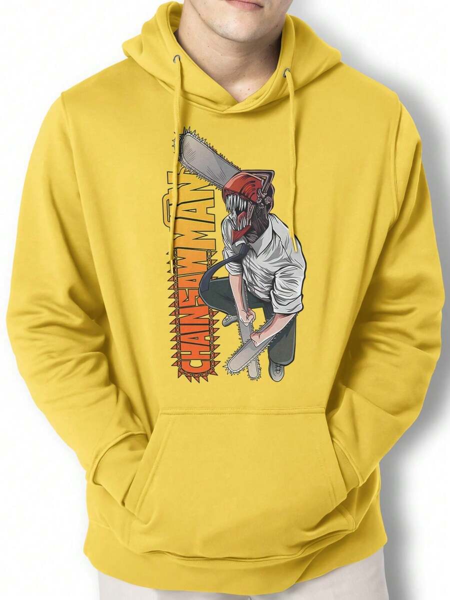 Men Hoodies - 黃色 - 查看 1