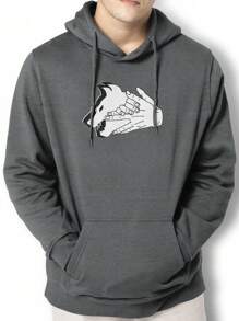Men Hoodies - 深灰色 - 查看 1