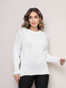 Women Knit Tops - trắng - Xem 1