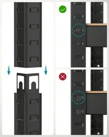 SONGMICS Étagère de Rangement à 4 Niveaux, 40 x 80 x 160 cm, Capacité 520 kg, Planches Réglables, Style Industriel, pour Cuisine, Salon, Grège et Noir - Gris - Voir 4