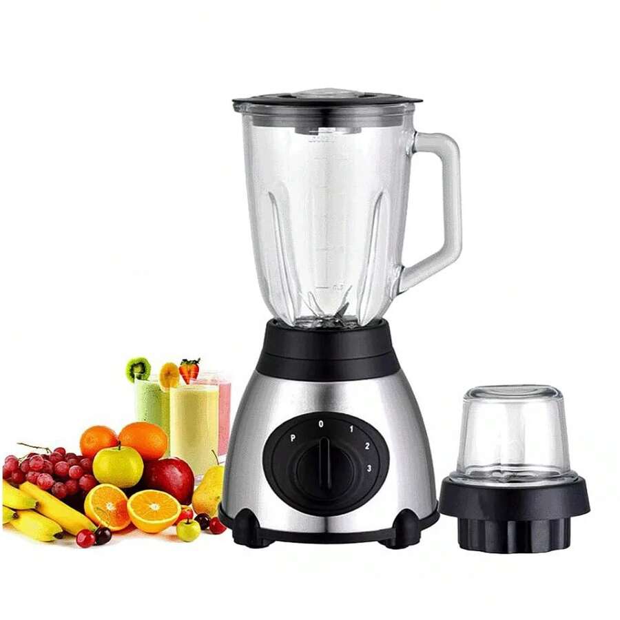 Licuadora de 400 watts con Vaso de Cristal Capacidad de 1.5L con un Vaso Mini - Negro - Ver 1