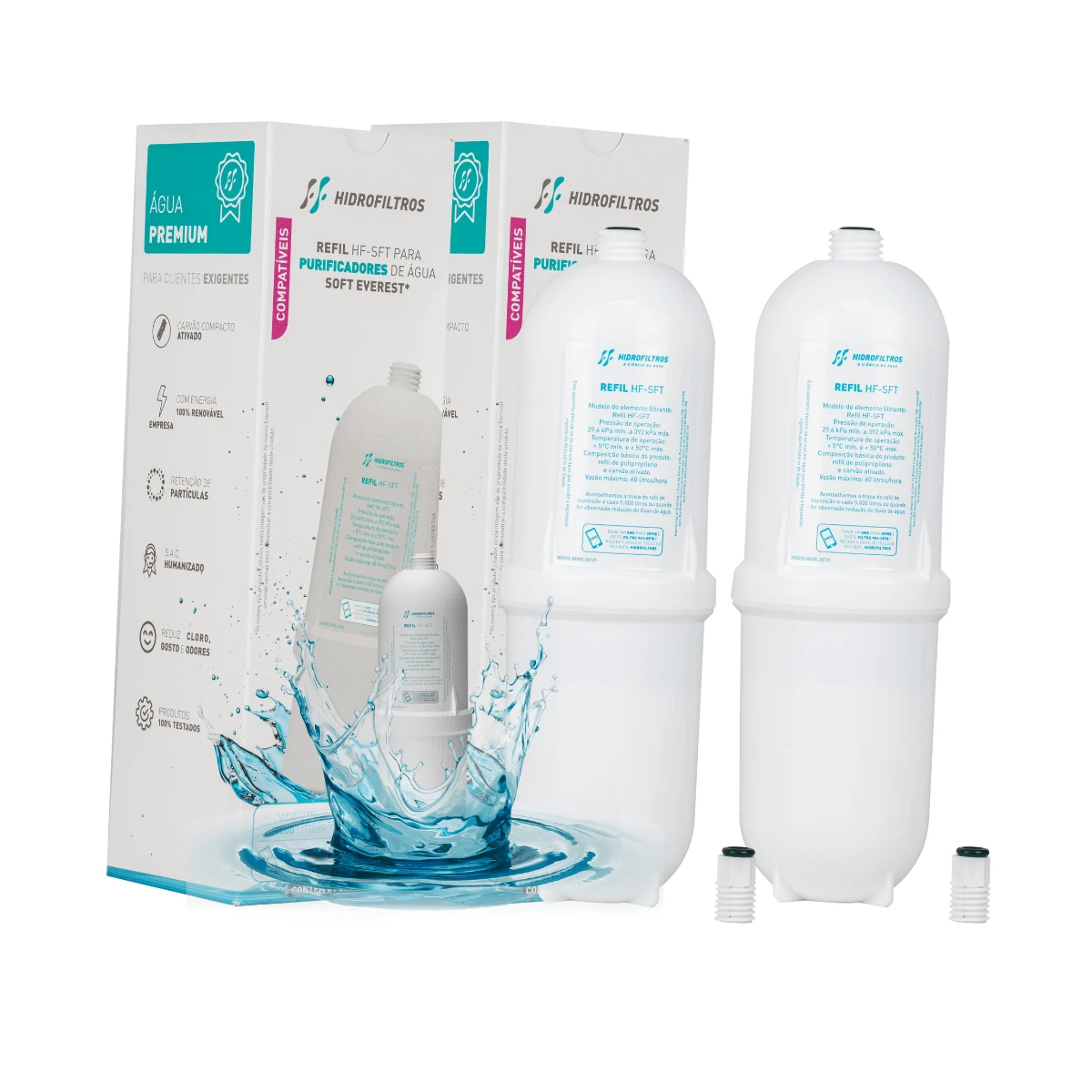 Kit 2 Refis Filtro Purificador Compatível Com Everest Modelo Slim Fit Plus Star Baby - Branco - Visão 1