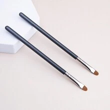 1pc Thin Flat Round Line Brush For Precise Foundation & Concealer Makeup,Foundation Brush,Concealer Brush,Blush Brush,Contour Brush,Blush Brush,Bronzer Brush,Powder Brush,Foundation Brush,Blush Brush - Black - View 7