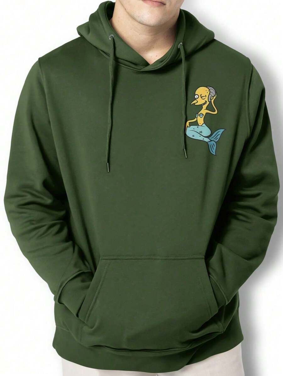Men Hoodies - 軍綠色 - 查看 1