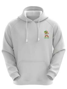 Blusa De Frio Moletom Canguru Capuz Inverno Básico Estampado Dtf Desenho Urso Bear Just Bad Frio Homem Unissex - Branco - Visão 2