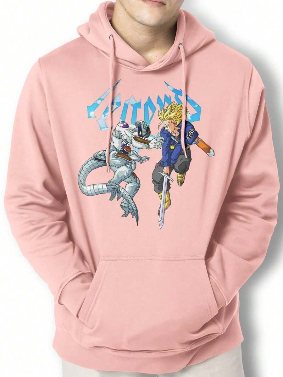 Men Hoodies - 淺粉色 - 查看 1