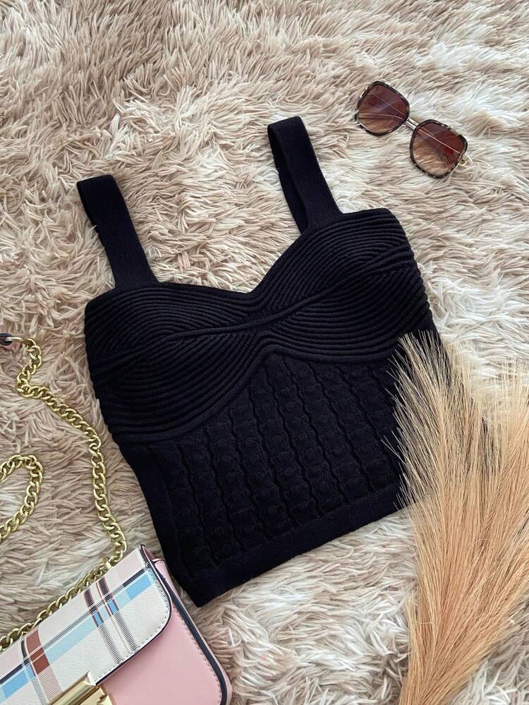 Women Knit Tops - màu đen - Xem 3