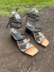 Women Heeled Sandals - 駝色 - 查看 3