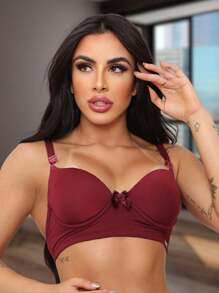 Kit With 03 Plain Basic Bras With Padded Soft Fabric Adjustable Straps Comfort Women's Lingerie Bra - 彩色 - 查看 10