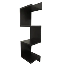 Prateleira De Canto Nicho Estante Livros Parede Suspensa Sala Quarto Decorativa Guardar Organizar Objetos Flutuante Gamer Multiuso Mdf - Preto - Visão 6