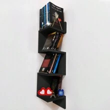 Prateleira De Canto Nicho Estante Livros Parede Suspensa Sala Quarto Decorativa Guardar Organizar Objetos Flutuante Gamer Multiuso Mdf - Preto - Visão 5