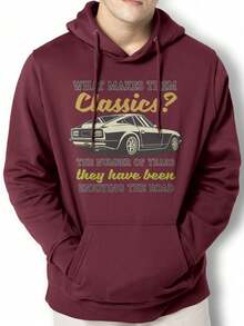 Men Hoodies - 紫紅色 - 查看 1