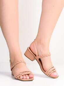 Women Heeled Sandals - Beige - View 1