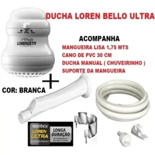 Chuveiro Loren Bello 03 Temperaturas c/ Cano Ultra 127v 5500w Lorenzetti - Branco - Branco - Visão 3