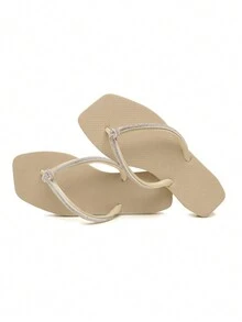 Women Home Slippers - STRASS màu be - Xem 2