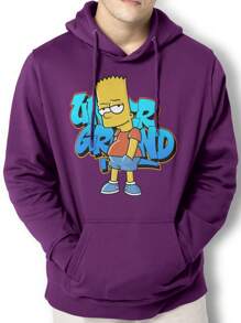 Men Hoodies - 紫色 - 查看 1