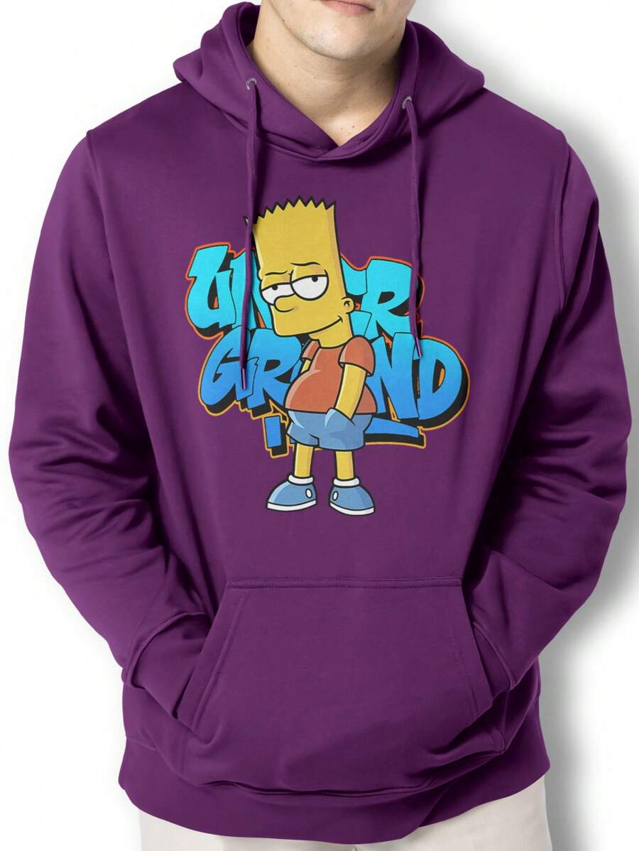 Men Hoodies - 紫色 - 查看 1