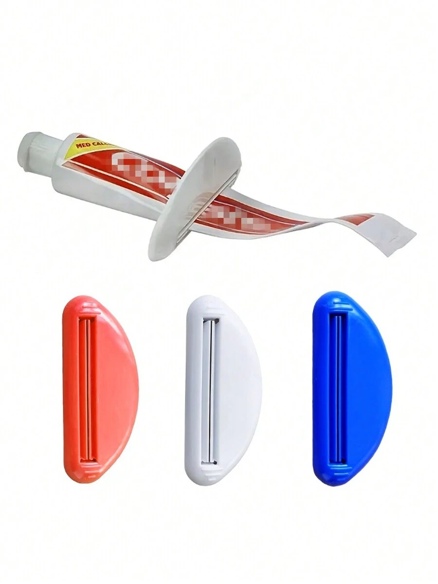 1 Pieza Exprimidor De Pasta De Dientes, Exprimidor De Pasta De Dientes De Plástico, Elimina El Desperdicio De Pequeños Objetos, Para Baño, Suministros Estudiantiles - Blanco - Ver 1