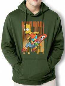 Men Hoodies - 軍綠色 - 查看 1