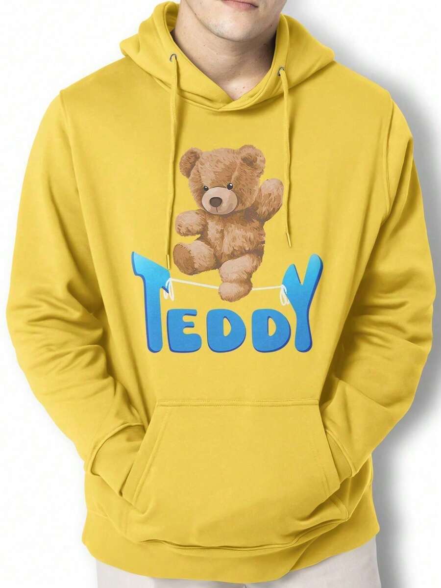 Men Hoodies - 黃色 - 查看 1