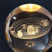 Luminária Para Quarto 3d Bola De Cristal GALAXIA /SISTEMA SOLAR  Brilhantes USB luminarias - SISTEMA SOLAR - Visão 2