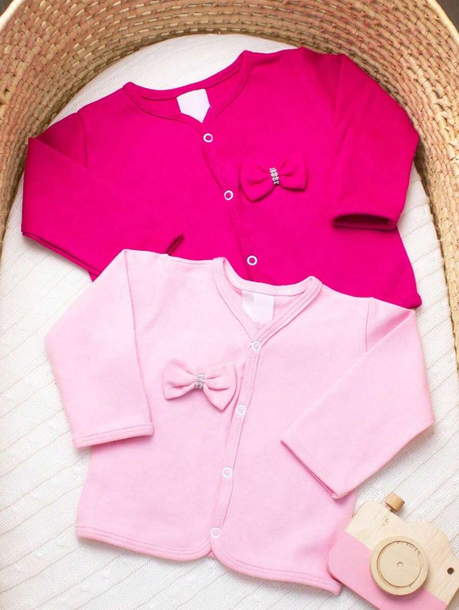 Baby Girls Rompers - 玫紅色 - 查看 1