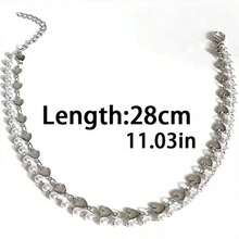 1入雙層可拆式高跟鞋鍊,配有時尚的星星和人造珍珠裝飾,讓你的風格更显著 - 銀色 - 查看 2