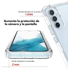 CELULARTE Funda para Samsun modelos nuevos Galaxy A16 S24 A05 A05S A15 A14 A24 A25 360° 2 en 1 Bicolor Protector Difuminado Transparente Uso Rudo Navidad - Azul y blanco - Ver 2