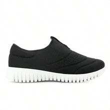Usaflex Women Wedge Sneakers - 黑色/白色 - 查看 1