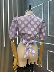 Women Tops - 紫色 - 查看 3