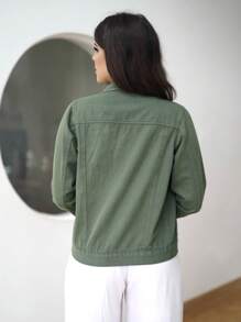 ACME MADE IN CHINA Women Denim Jackets & Coats - 軍綠色 - 查看 2